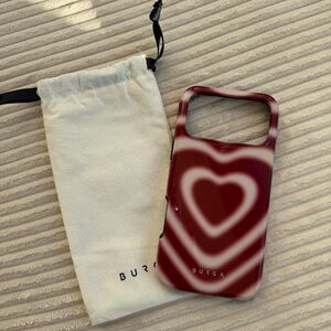 Apple Burga Maroon Heart Phone Case